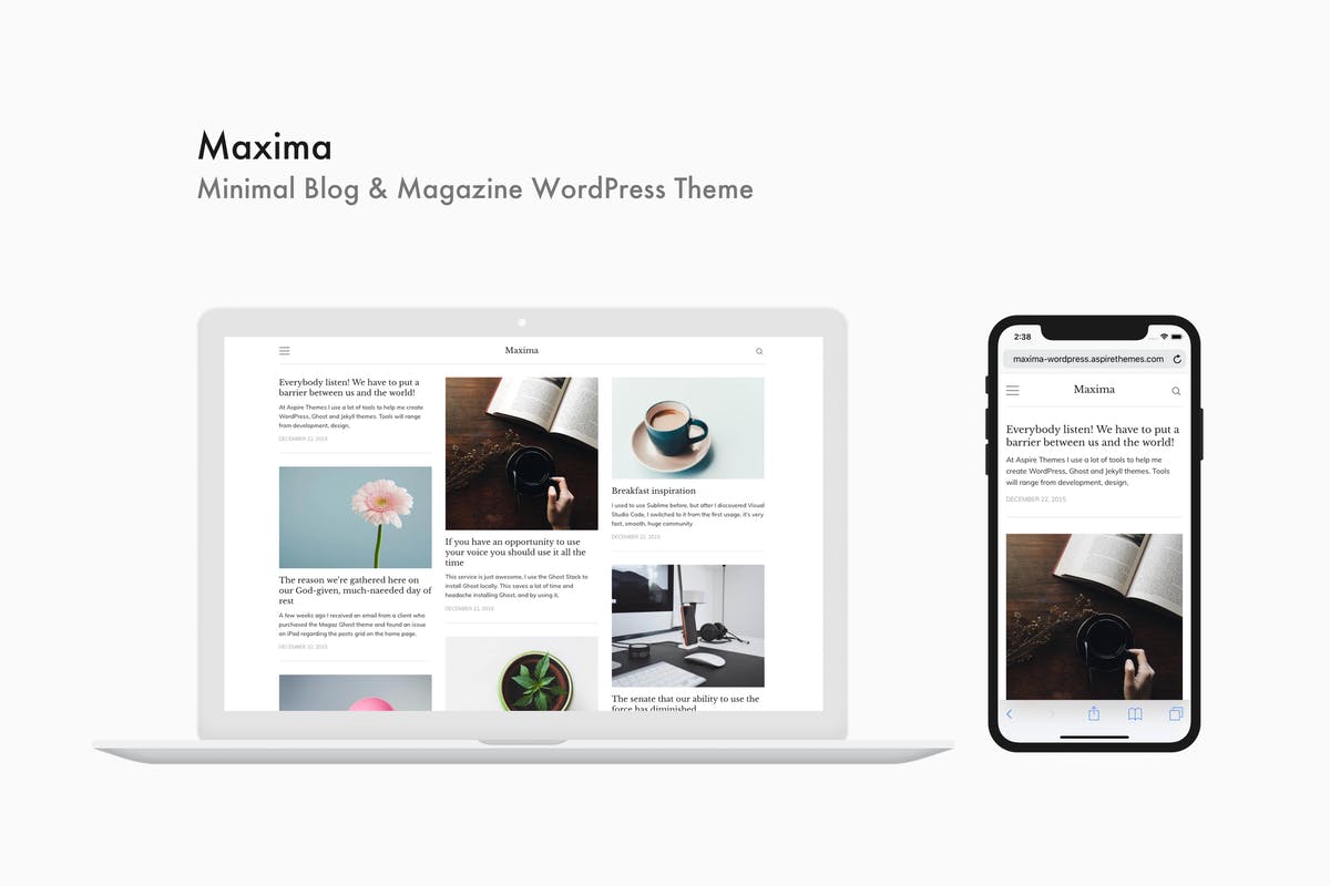 Maxima - Minimal Blog & Magazine WordPress Theme