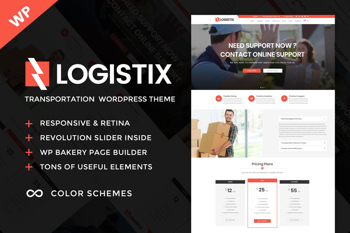 Logistix - Transportation WordPress Theme