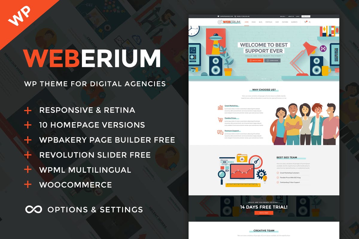 Weberium - Digital Agency and SEO WordPress Theme