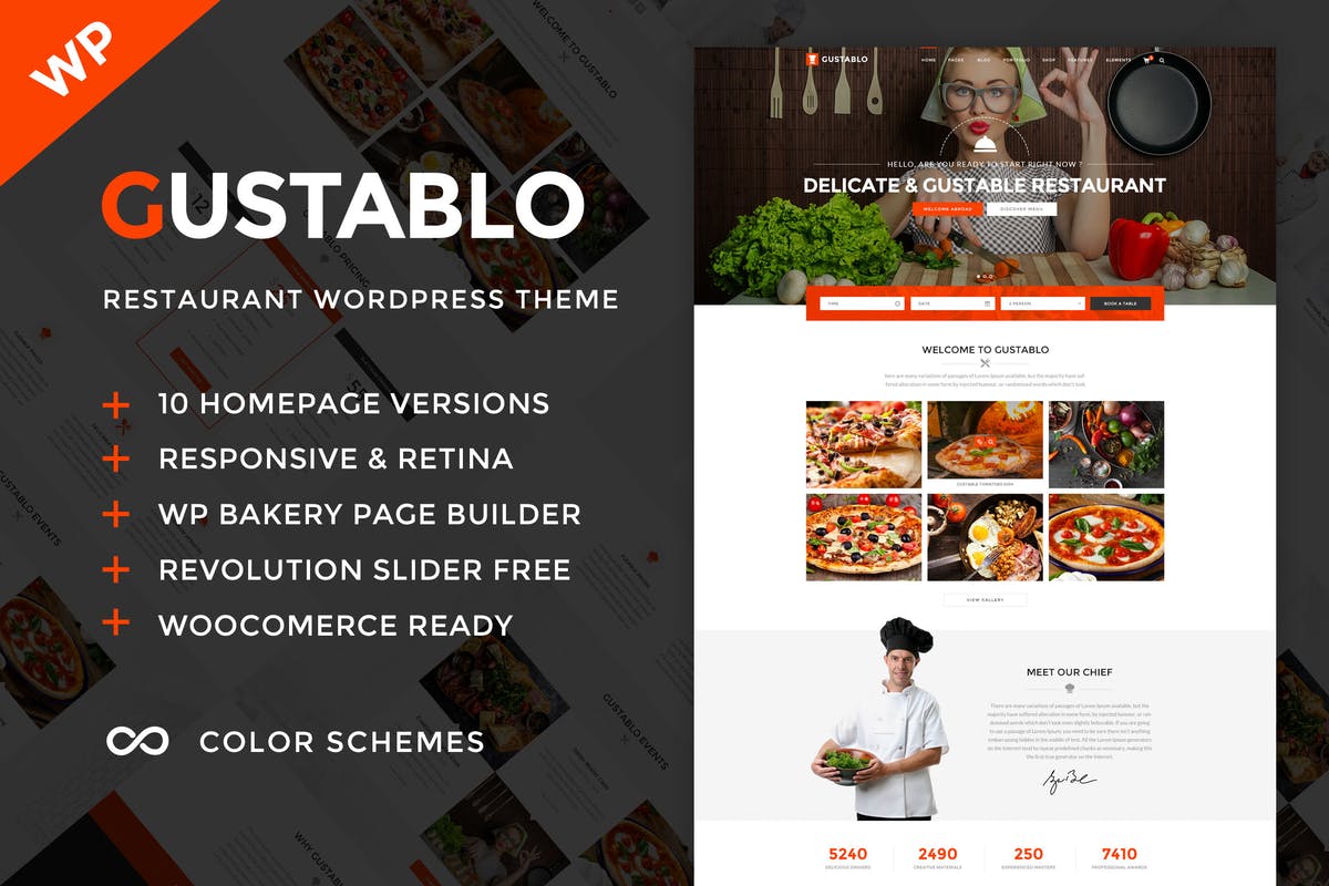 Gustablo - Restaurant & Cafe WordPress Theme