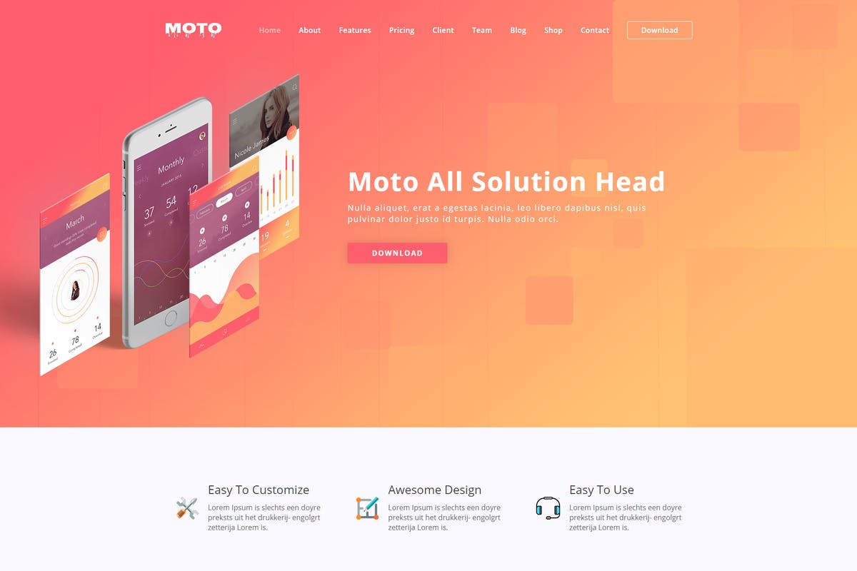 Moto - WordPress Landing Page Theme Free