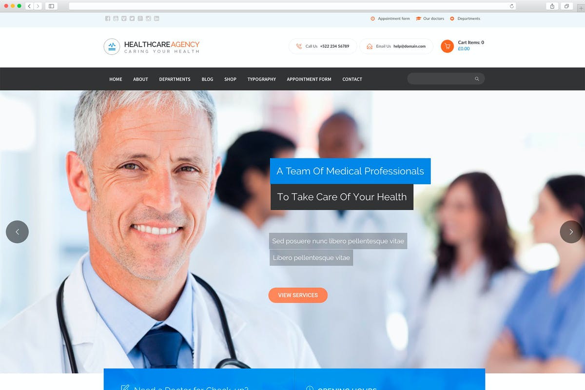 Healtcare Agency Wordpress Theme Free For Portfolio