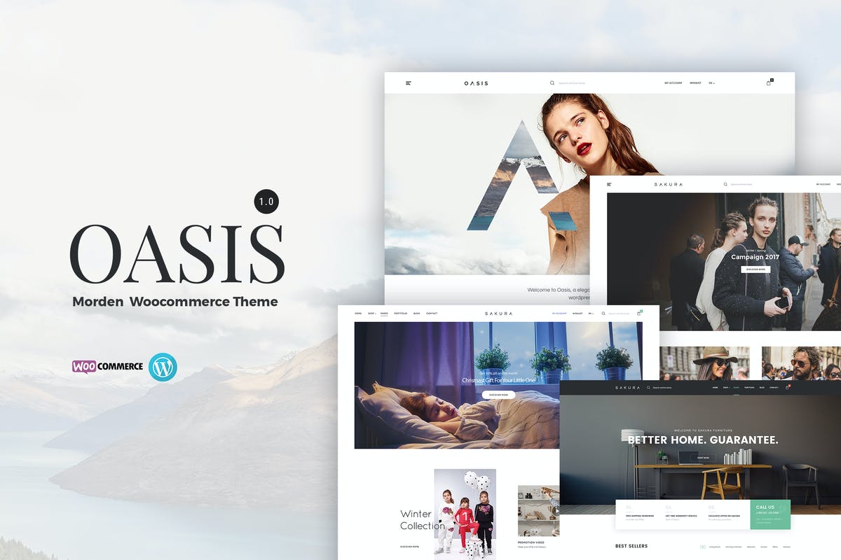 Oasis - Modern WooCommerce Wordpress Theme Free For Portfolio