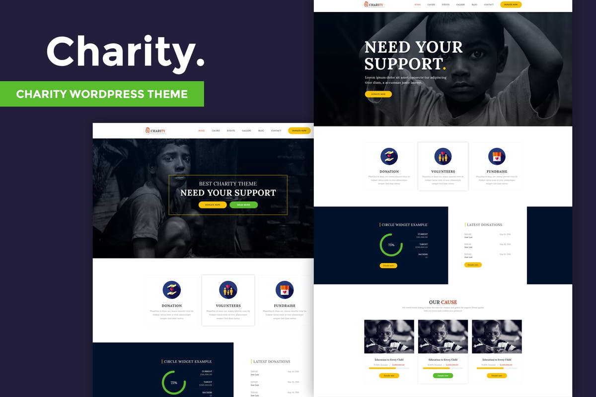 Charity - Nonprofit Wordpress Theme Free For Portfolio
