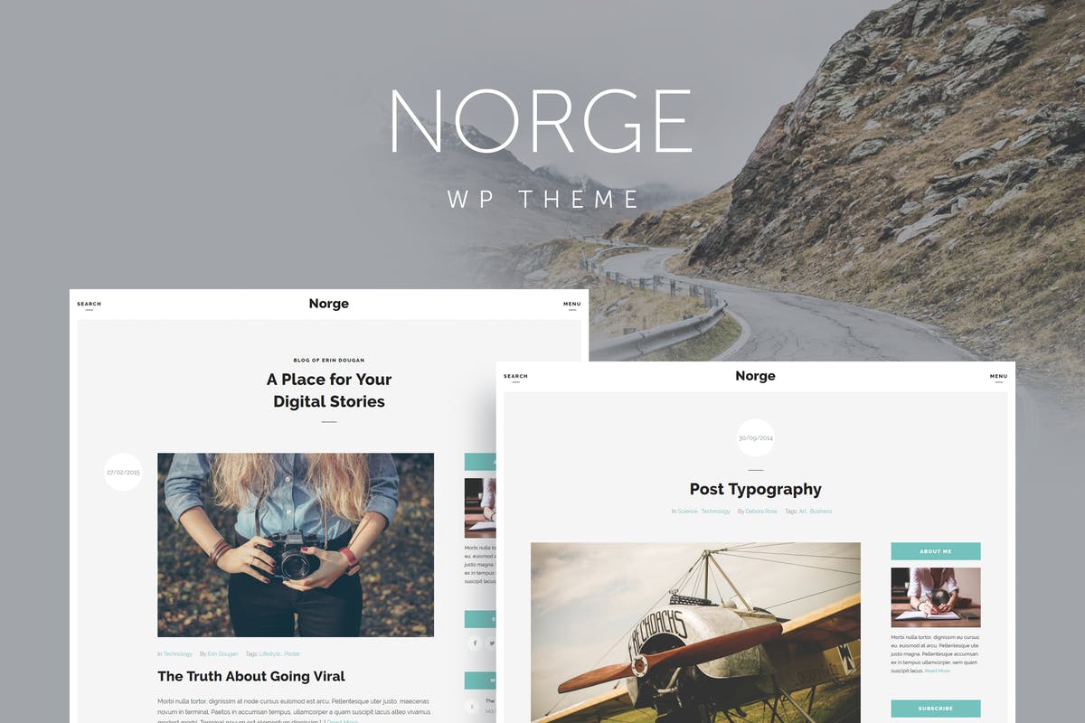 Norge - Responsive Blog WordPress Themes Free