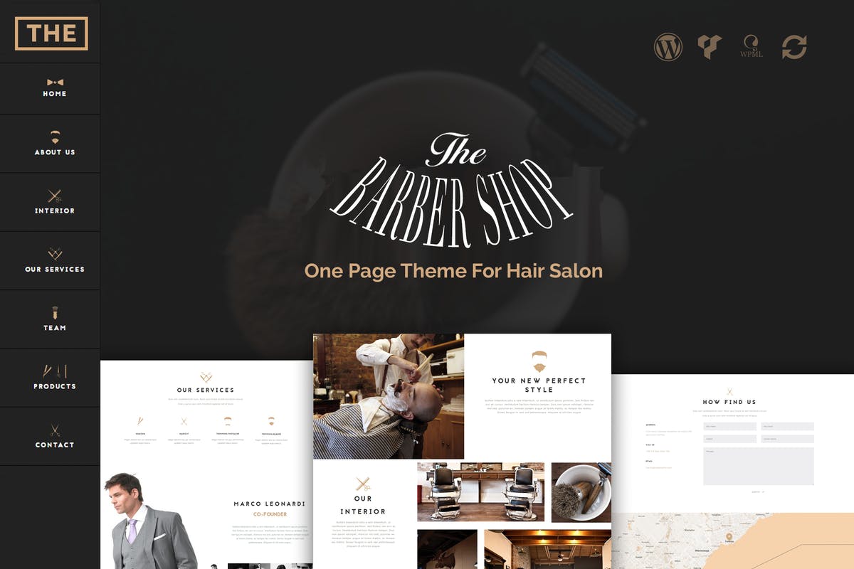 The Barber Shop - One Page Theme For Hair Salon