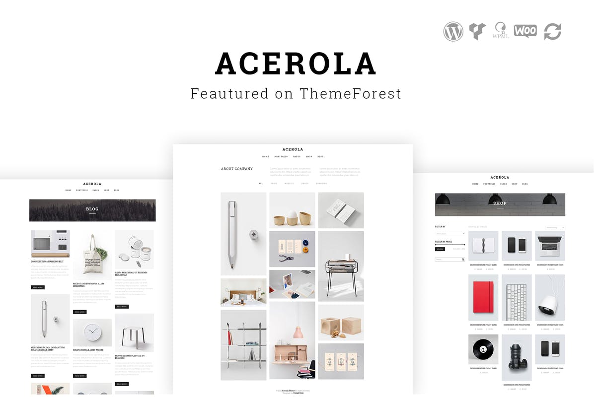 Acerola - Ultra Minimalist Agency WordPress Theme