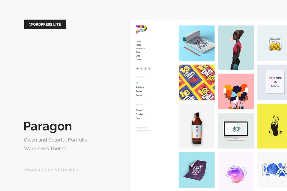 Paragon Lite - Colorful Portfolio WordPress Theme