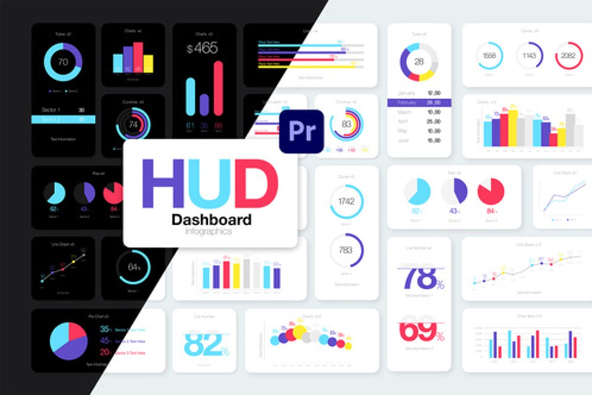 HUD Dashboard Infographics Essential Graphics for Premiere Pro