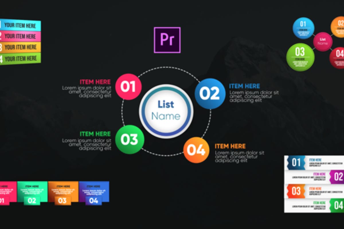 Infographic Modern Lists-Premiere Pro