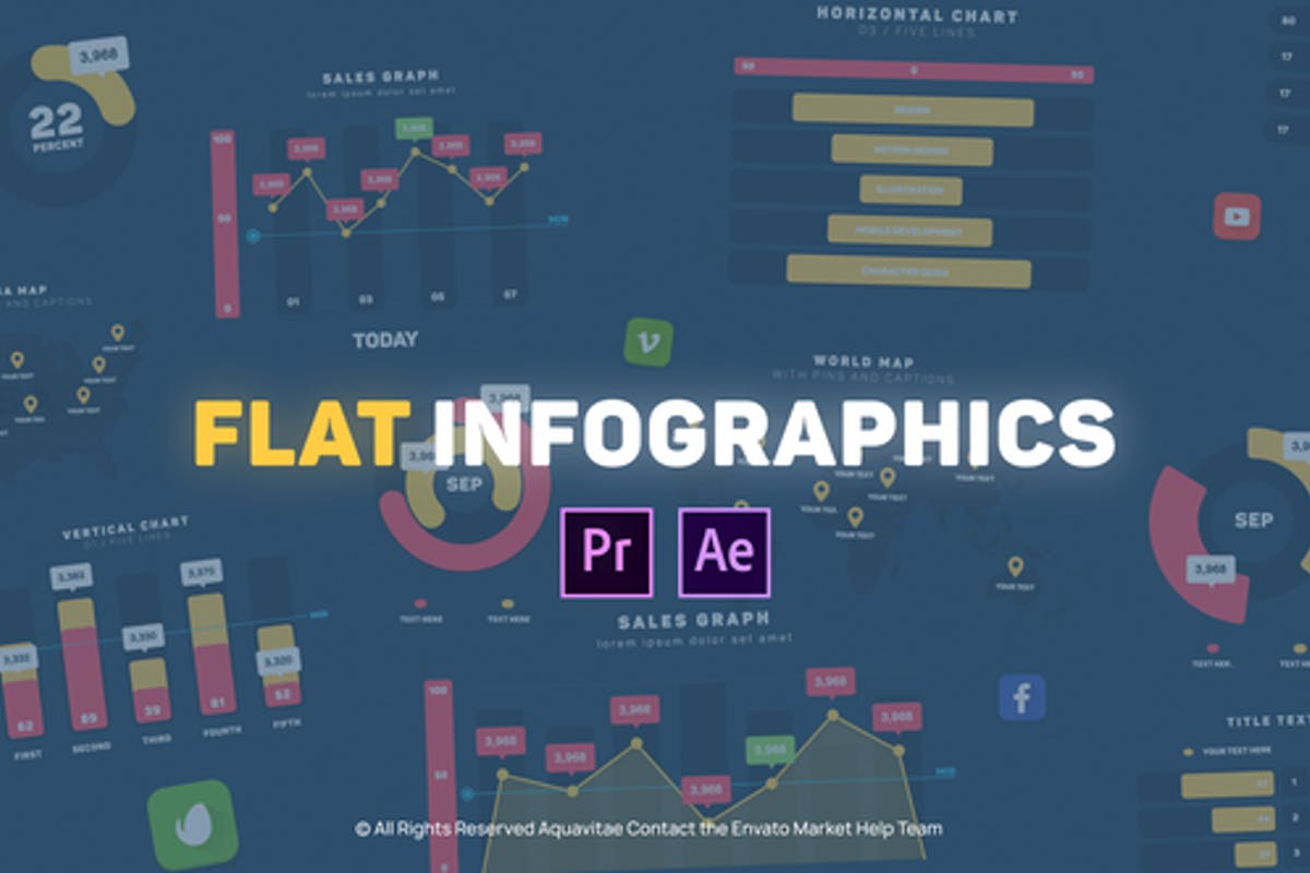 Flat Design Infographics l MOGRT for Premiere Pro