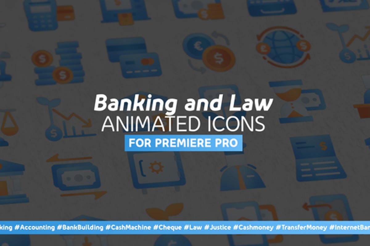 Banking and Law Modern Animated Icons - Mogrt