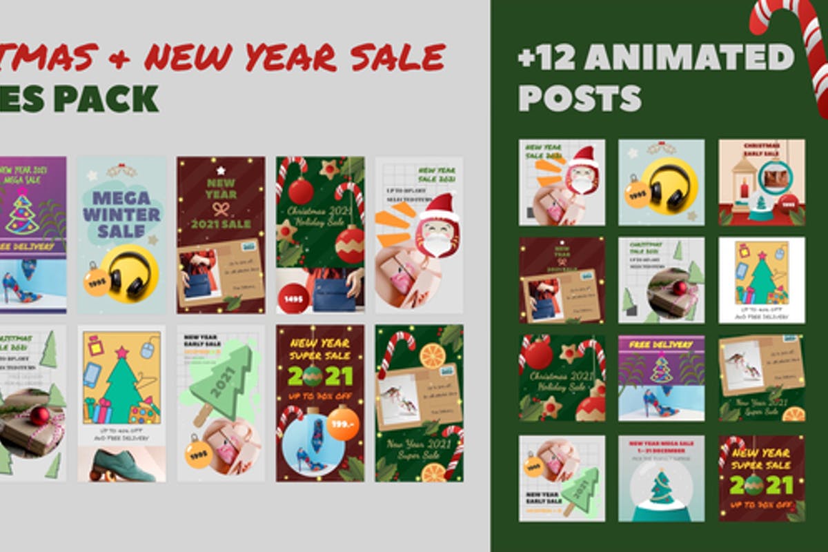 Christmas and New Year Sale Stories Pack
