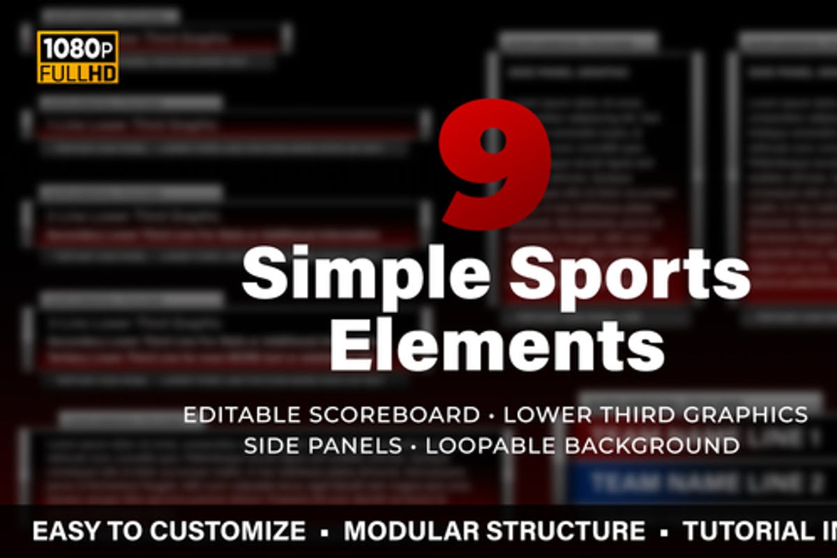 Simple Sports Elements Kit | MOGRT for Premiere Pro