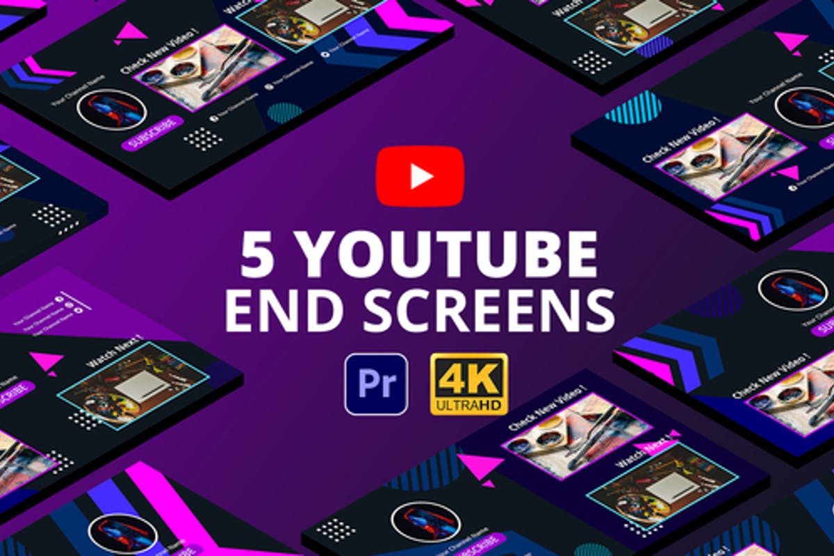 YouTube End Screens Vol.4 | Premiere Pro MOGRT