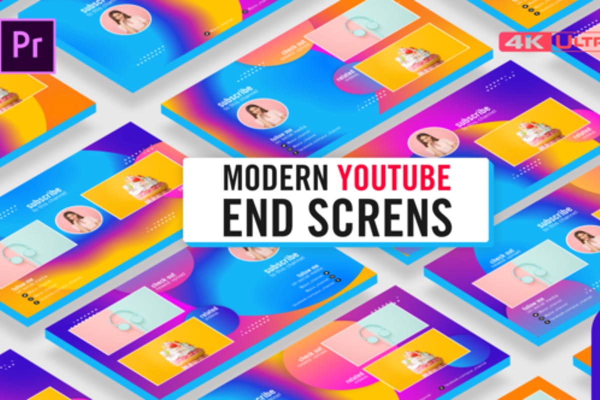 Modern Youtube End Screens for Premiere Pro