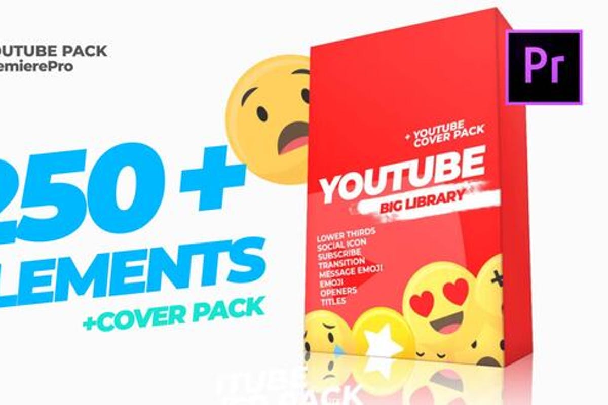 Youtube Library and Cover pack Mogrt