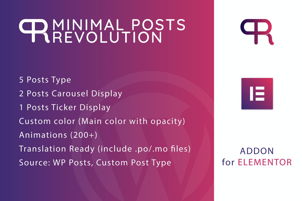 Minimal Posts Revolution For Elementor Plugin