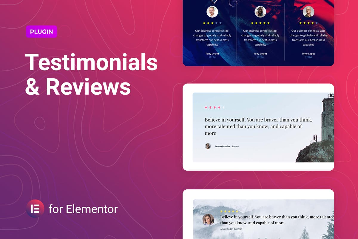 Testimonials and Reviews for Elementor