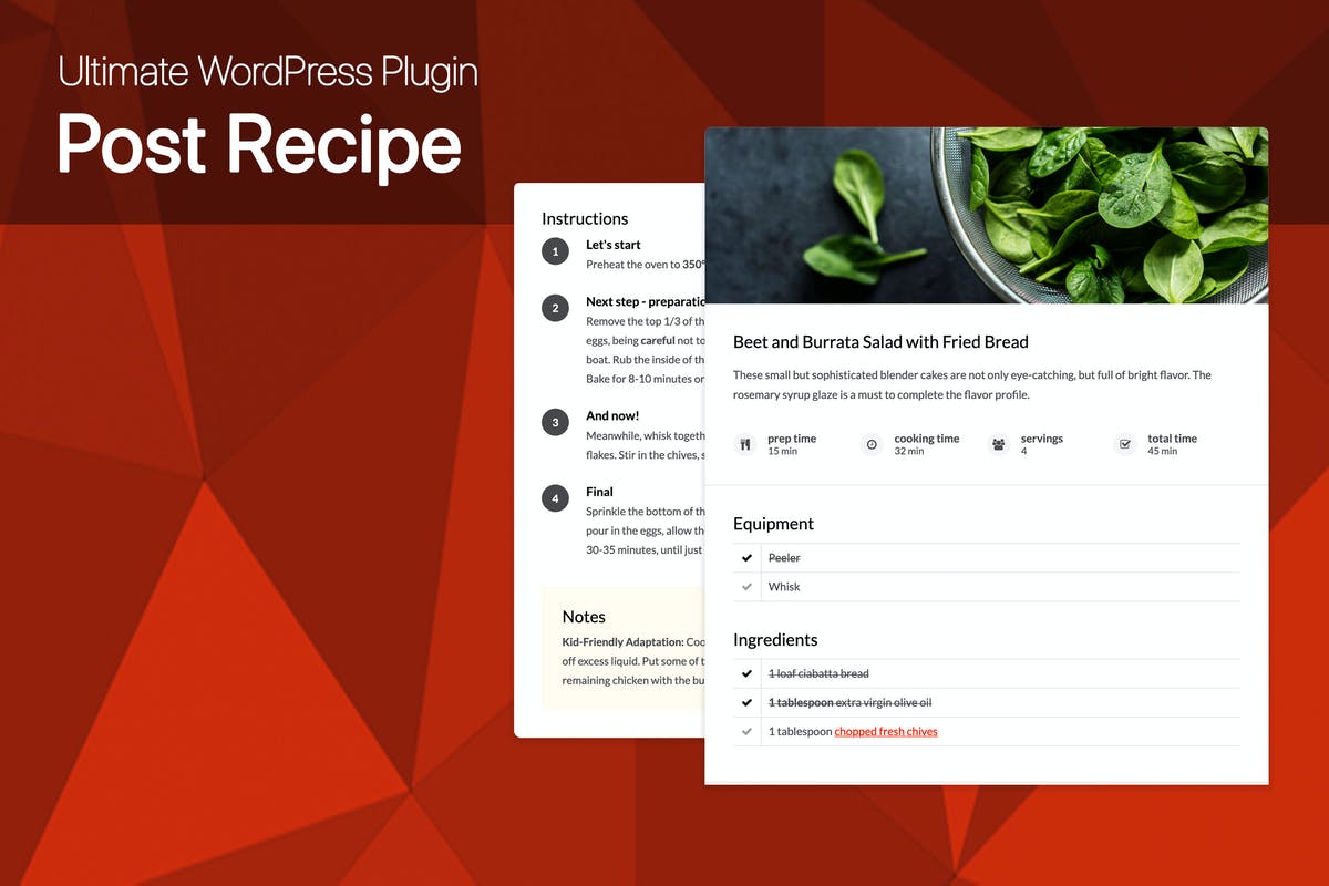 Ultimate Post Recipe Plugin for WordPress
