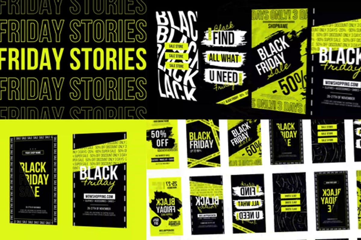 Black Friday Typography Stories MOGRT