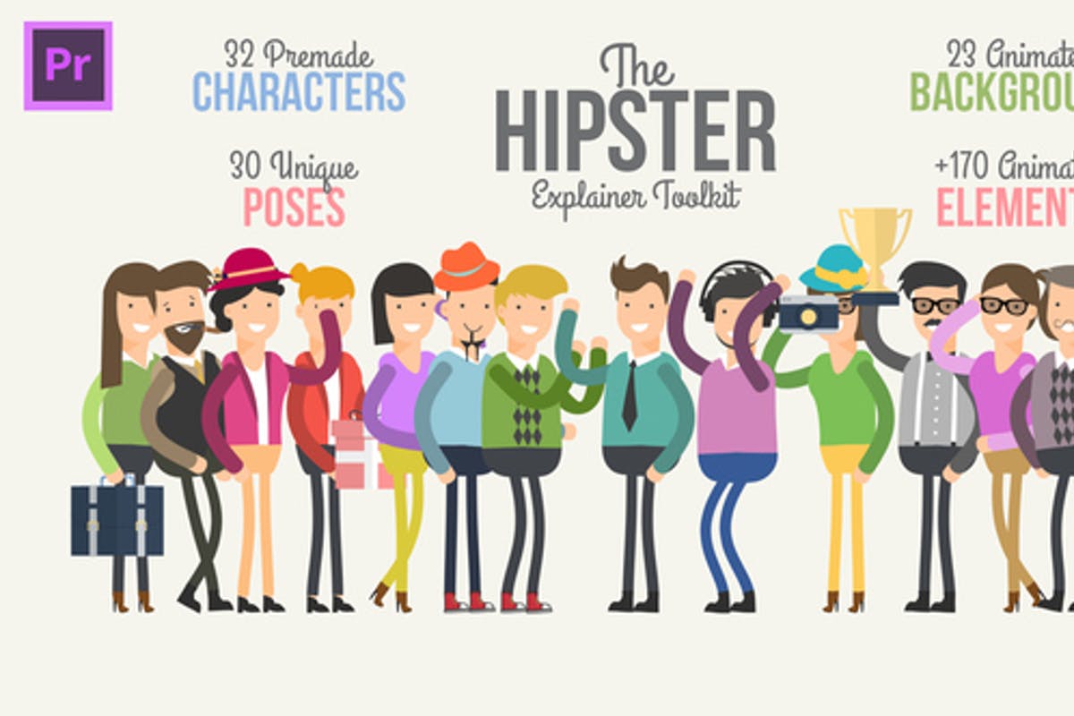 Hipster Explainer Toolkit Essential Graphics | Mogrt