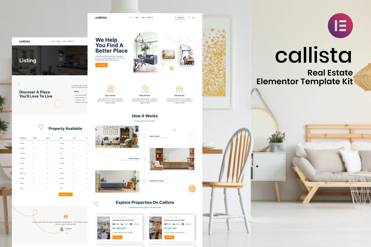 Callista - Real Estate Elementor Template Kit