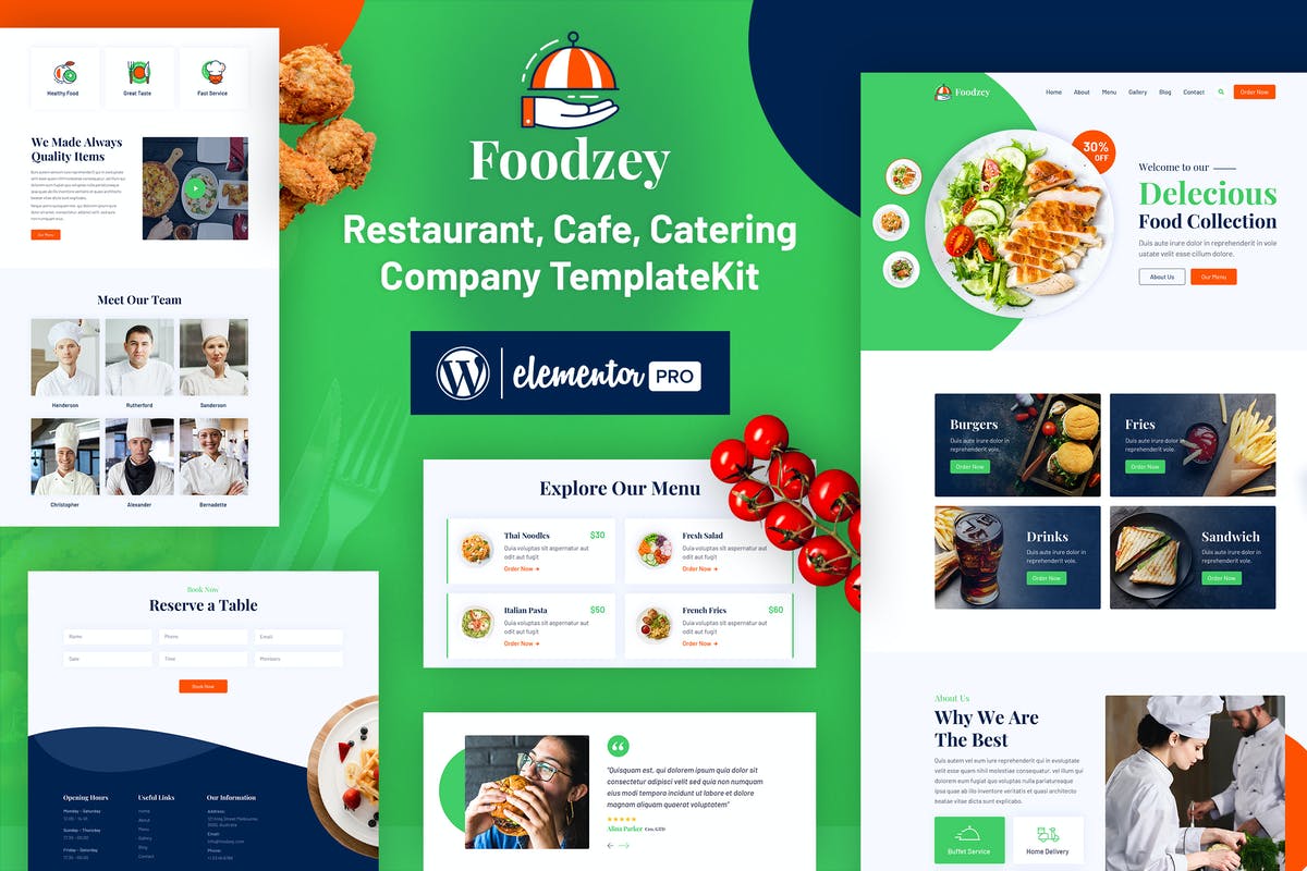 Foodzey - Restaurant Elementor Template Kit