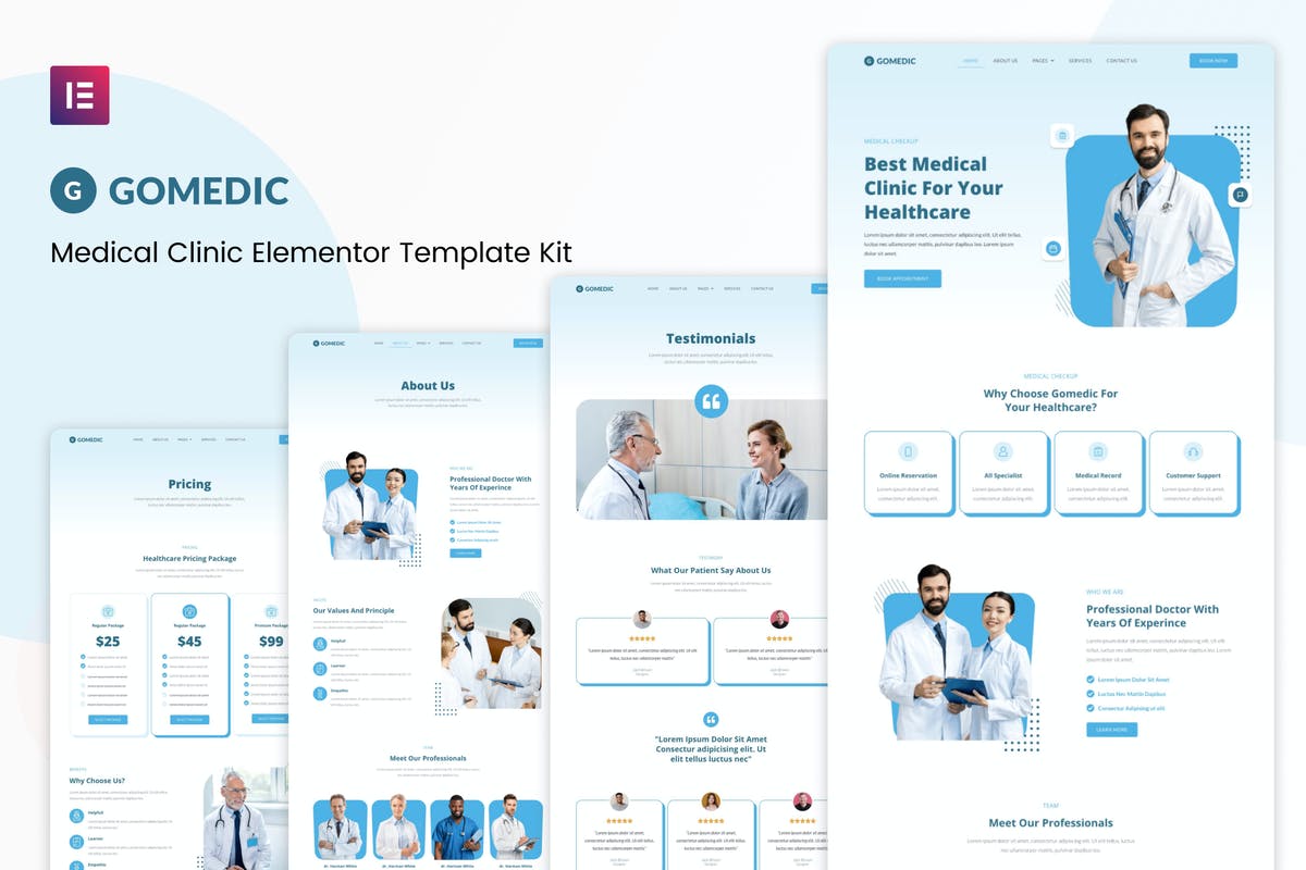 Gomedic - Medical Elementor Template Kit
