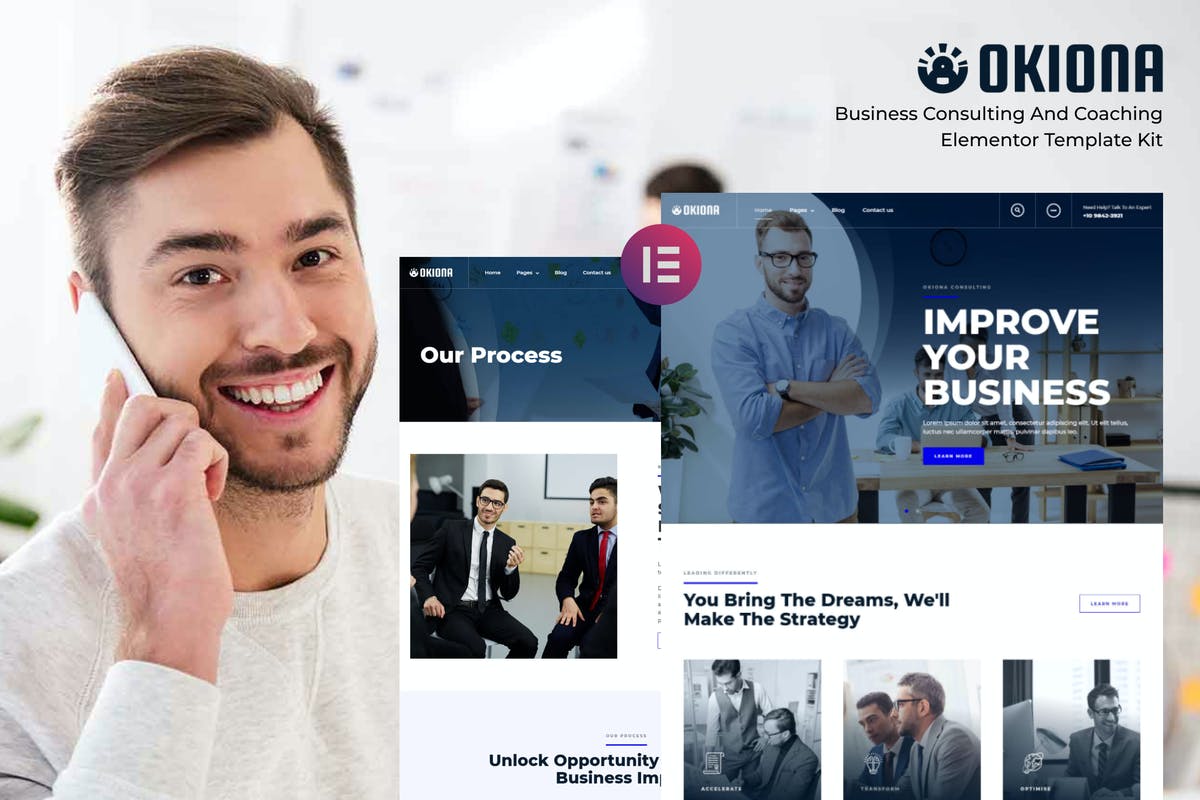 Okiona - Business Coaching & Consulting Elementor Template Kit