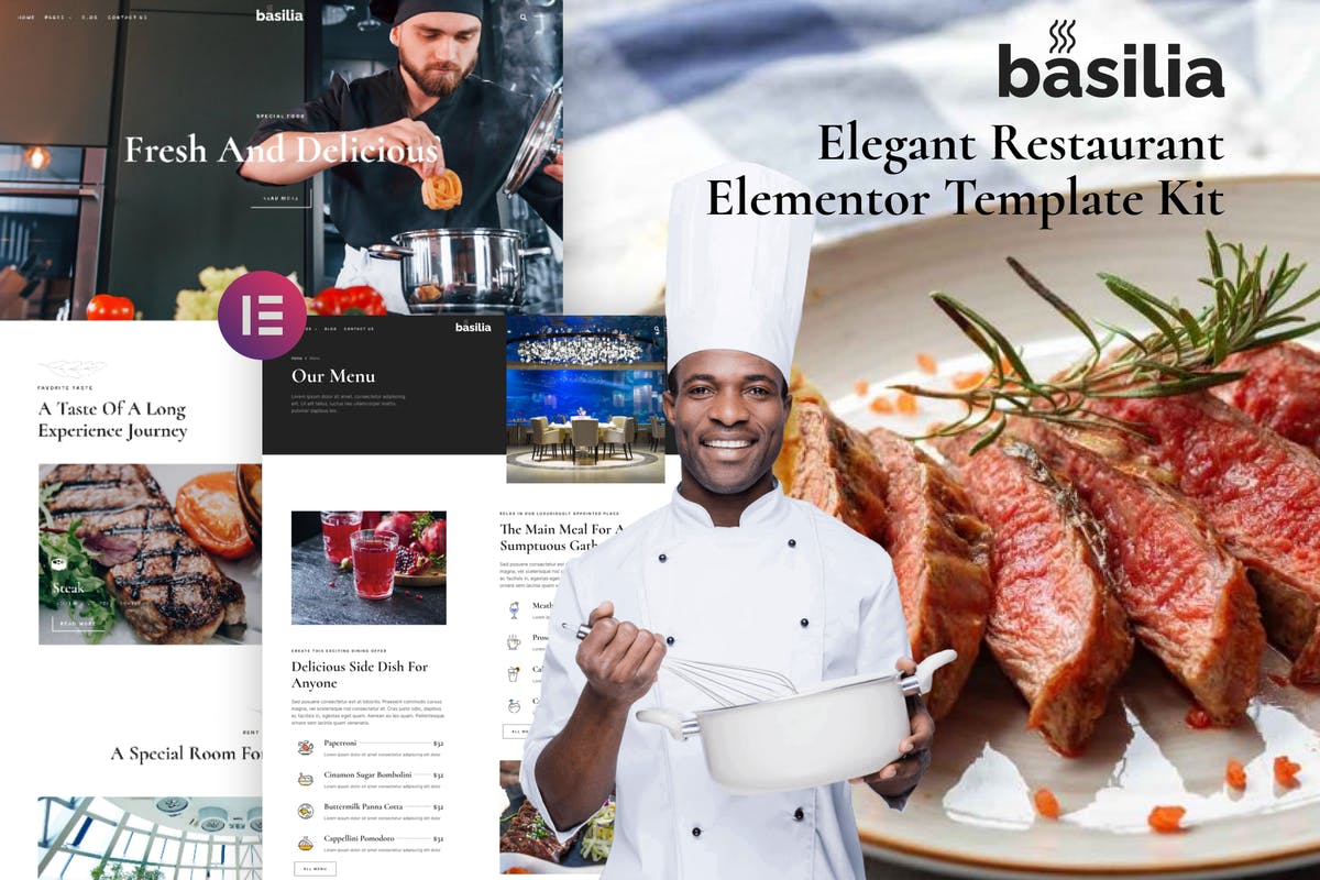 Basilia - Elegant Restaurant Elementor Template Kit