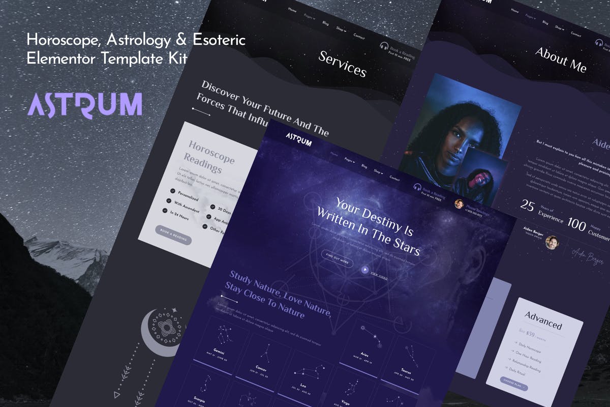 Astrum - Horoscope Astrology & Esoteric Magic Elementor Template Kit