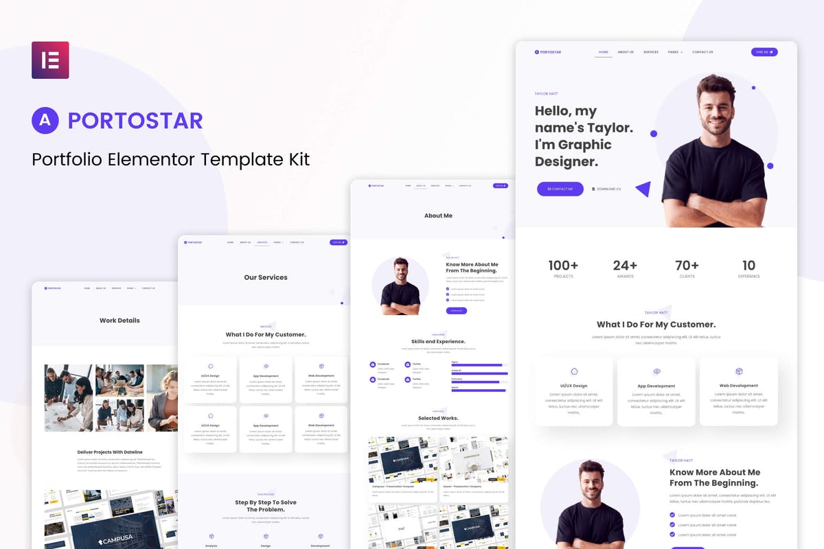 Portostar - Personal Portfolio Elementor Template Kit