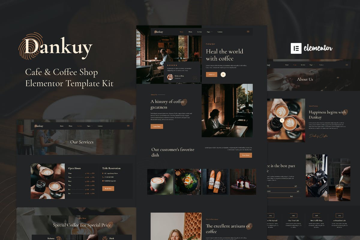 Dankuy - Cafe & Coffee Shop Elementor Template Kit