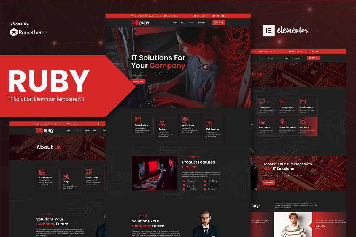 Ruby - IT Solutions Company Elementor Template Kit