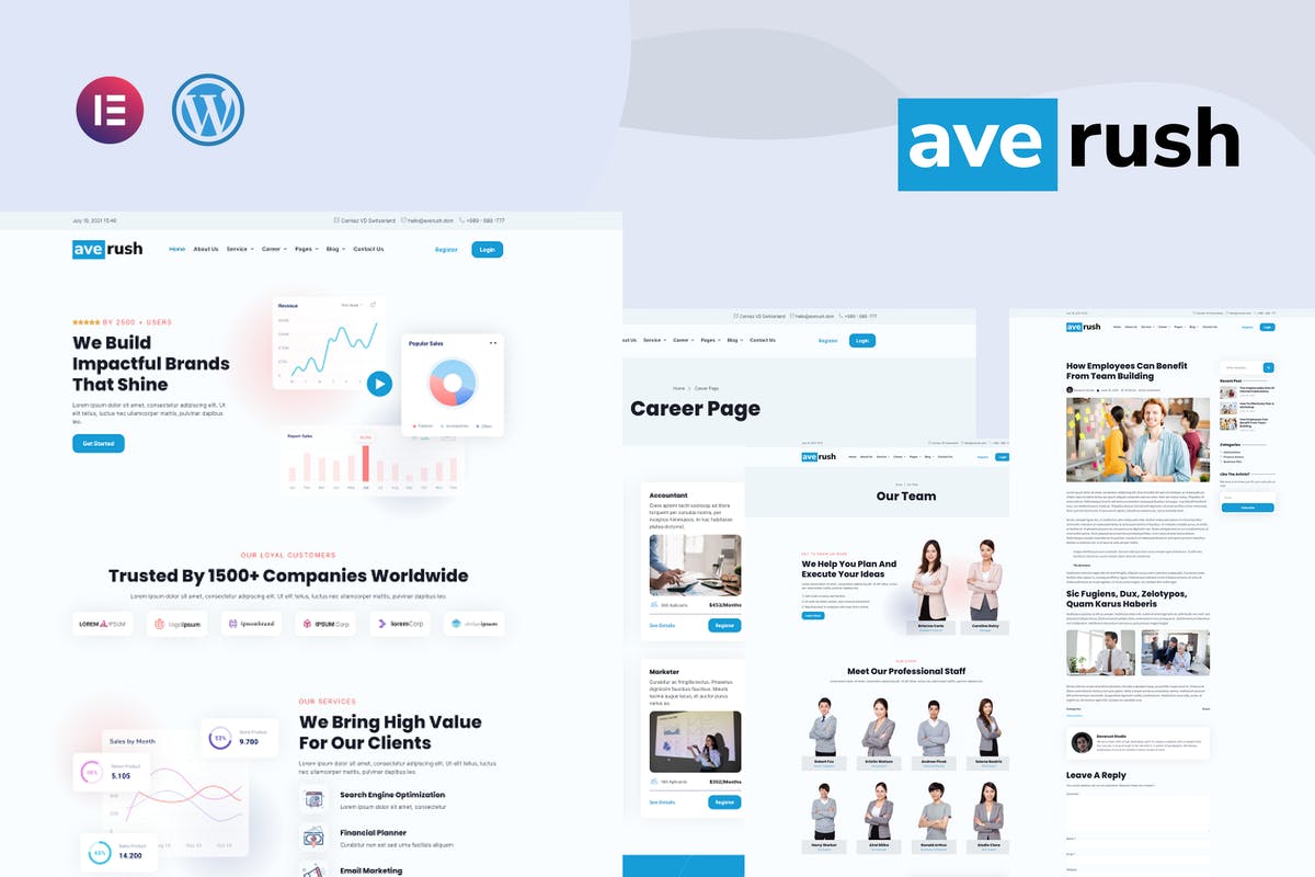 Averush - Digital Marketing & Creative Agency Elementor Template Kit