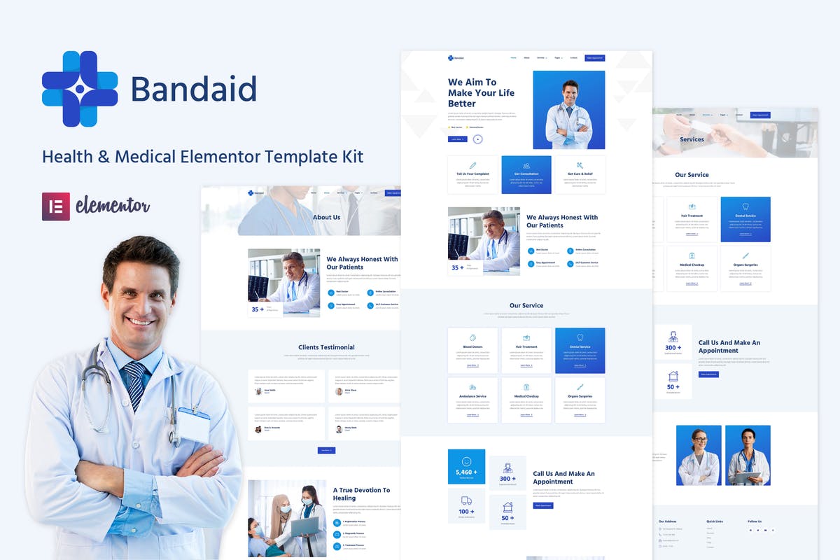 Bandaid - Health & Medical Elementor Template Kit