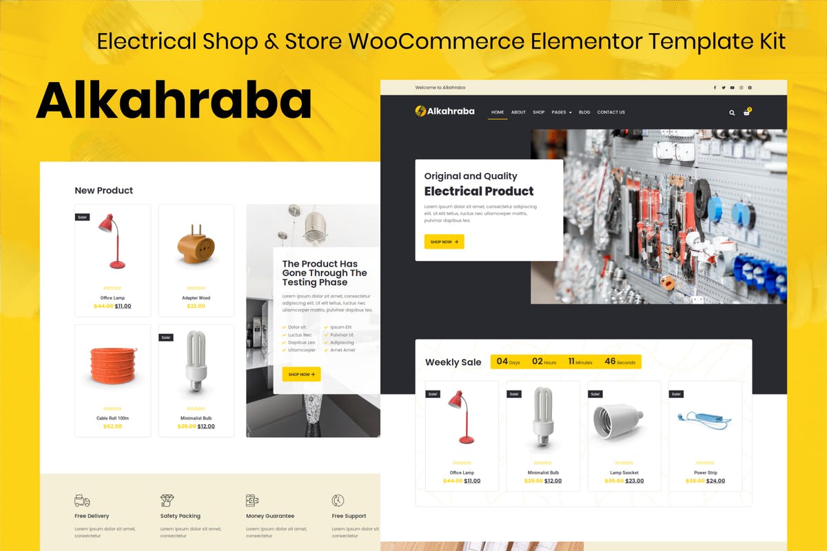 Alkahraba - Electrical Shop & WooCommerce Store Elementor Template Kit