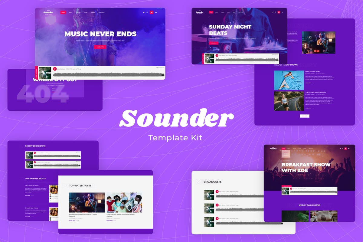 Sounder | Online Internet Radio Station Template Kit