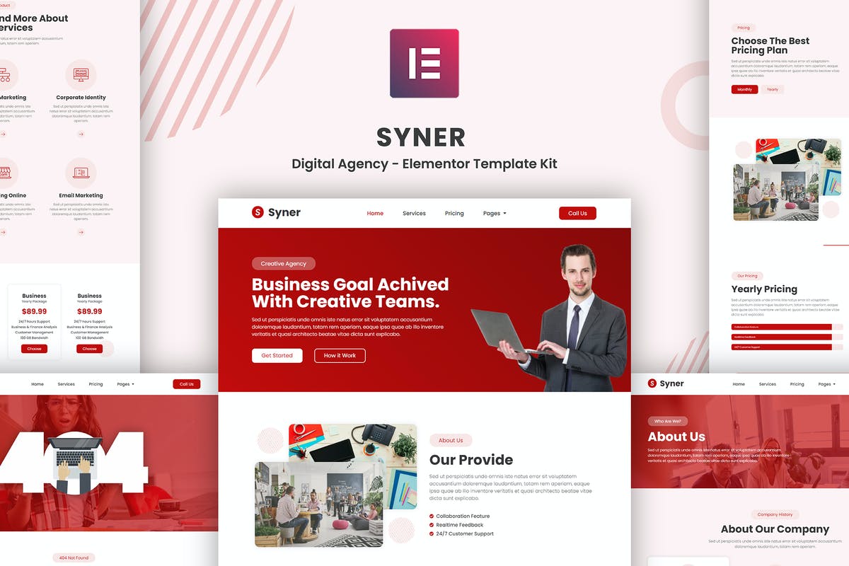 Syner - Creative Agency Elementor Template Kit