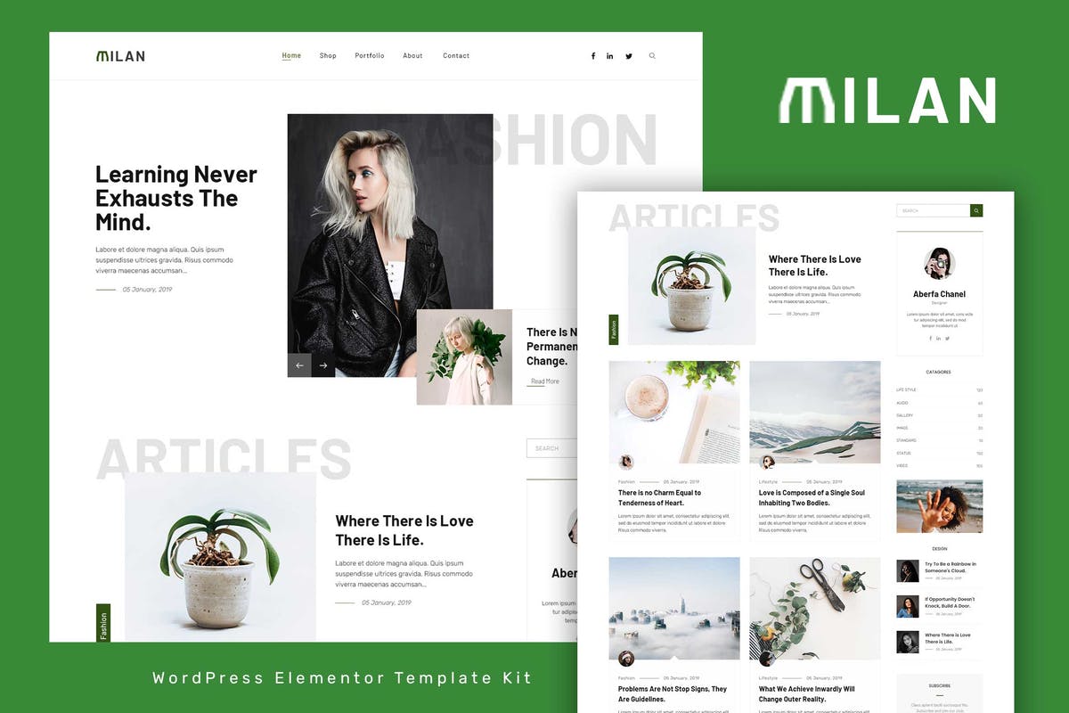 Milan - Blog & Magazine Elementor Template Kit