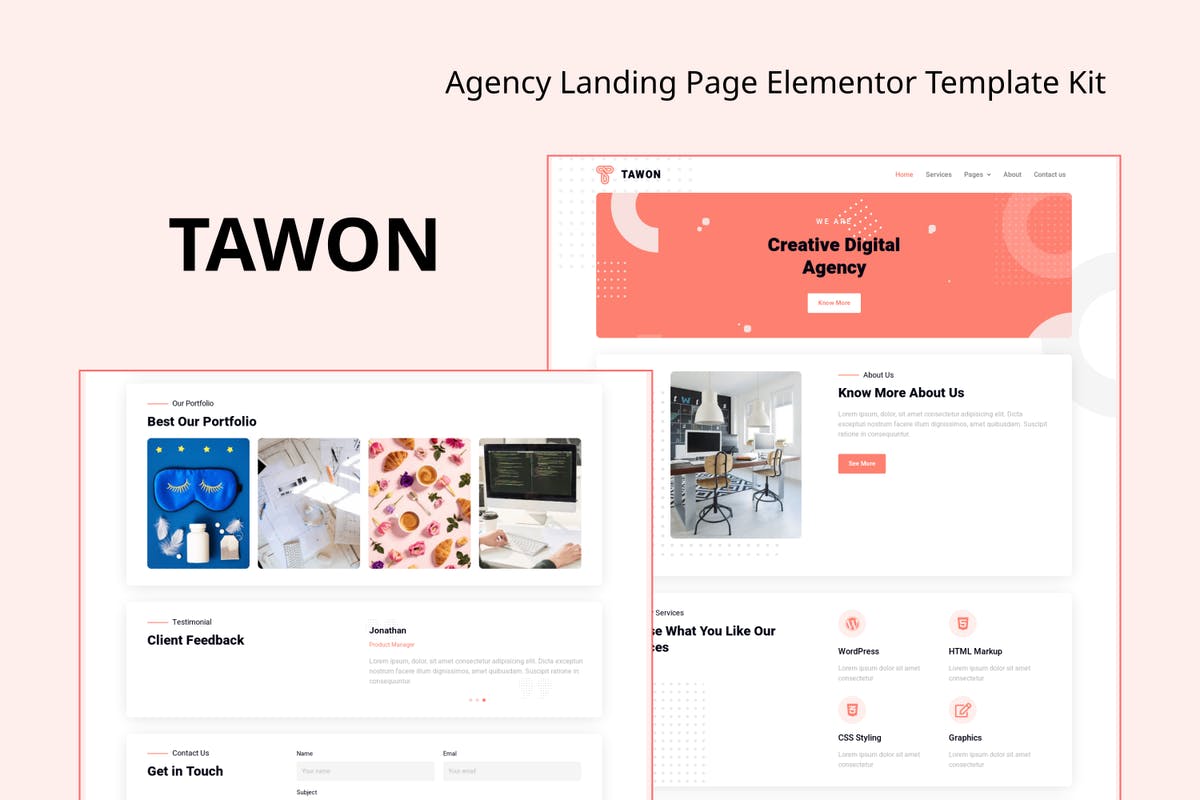 Tawon - Agency Landing Page Elementor Template Kit