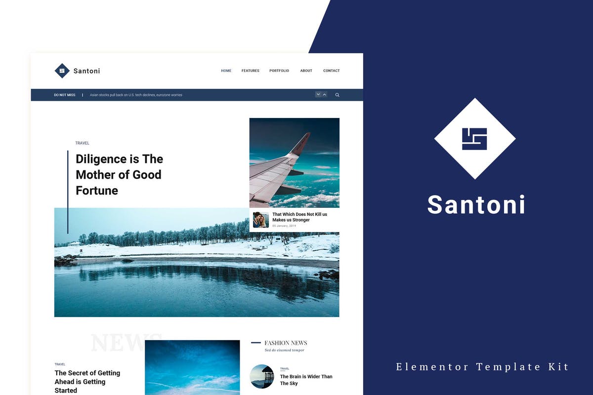 Santoni - Blog & Magazine Elementor Template Kit