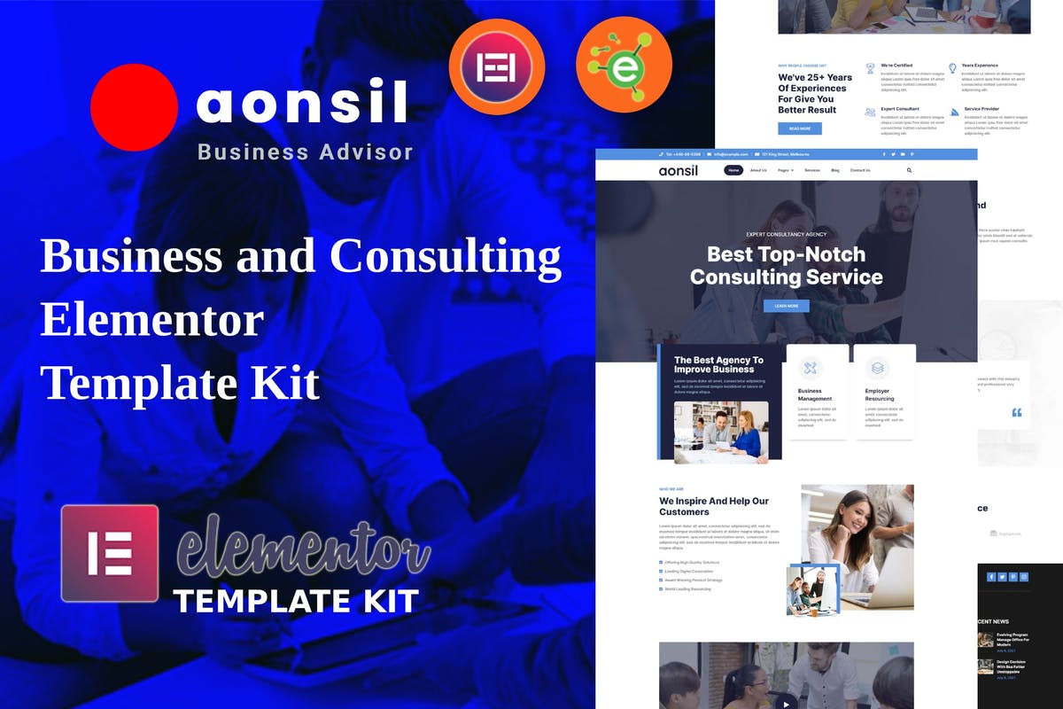 Aonsil - Business & Consulting Elementor Template Kit
