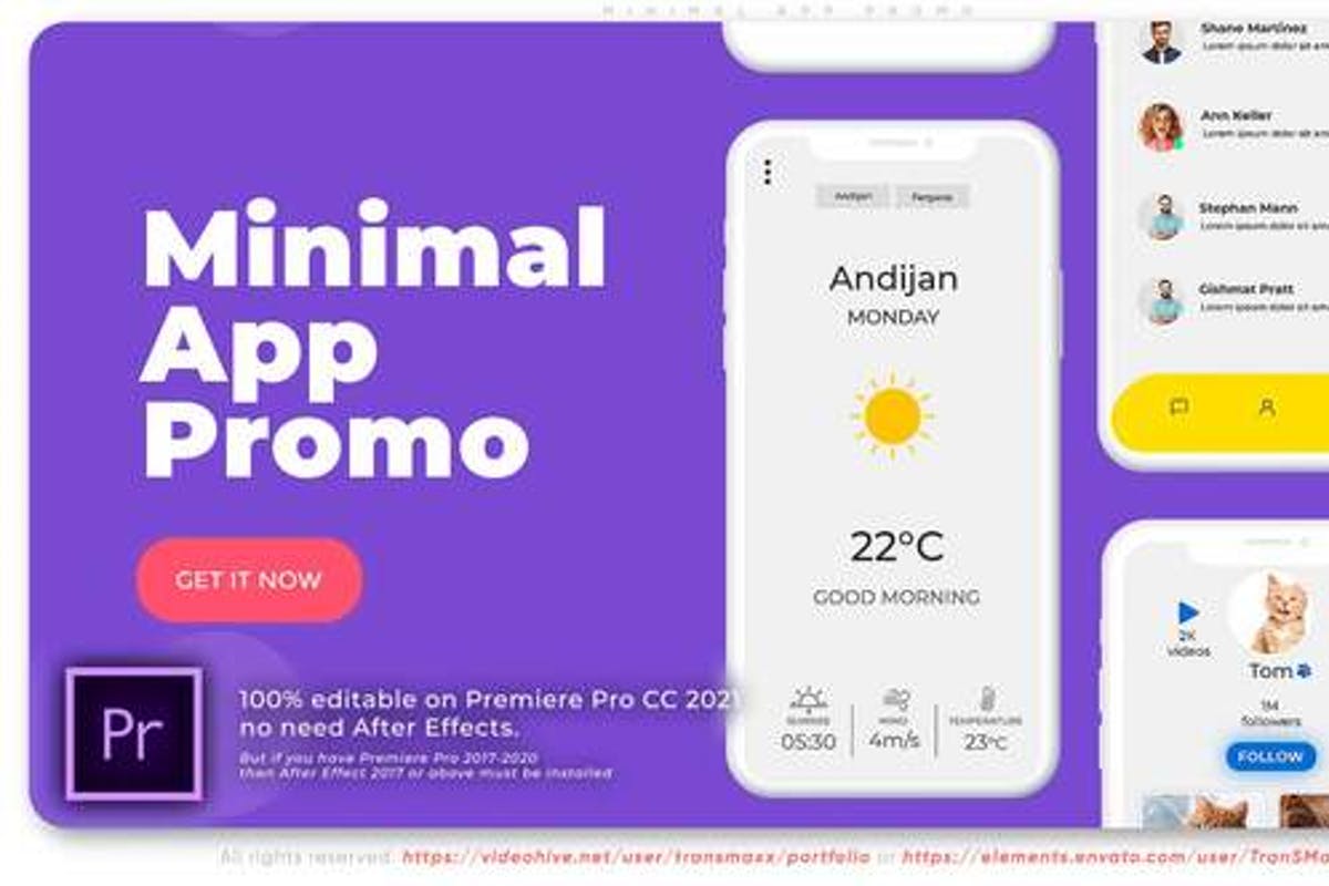 Minimal App Product Promo for Premiere Pro