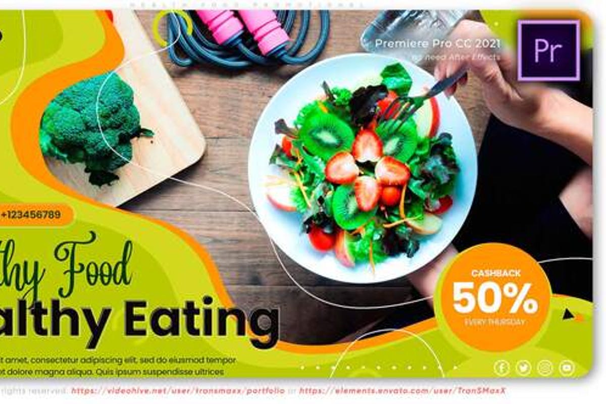 Health Food Restaurant Promotional for Premiere Pro