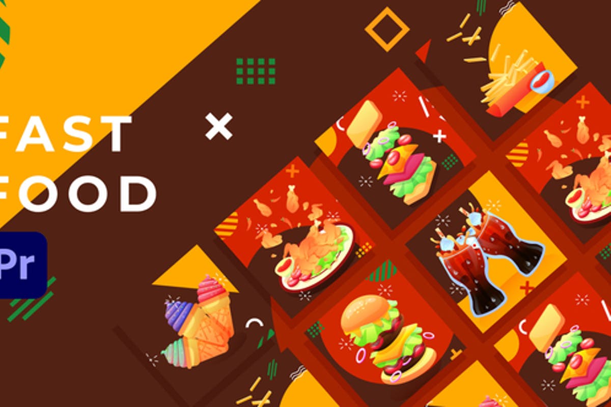 Fast Food Product Promo | Premiere Pro MOGRT