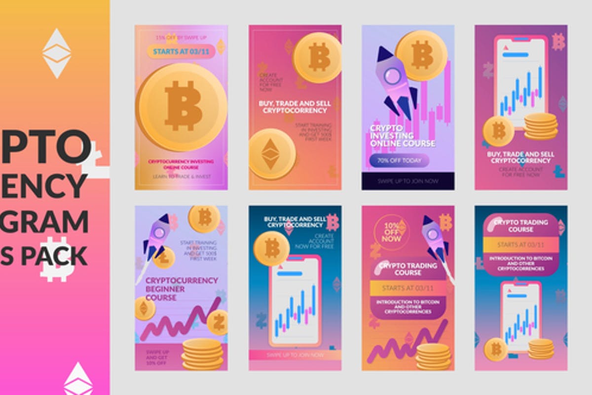 Cryptocurrency Stories Pack Product Promo for Premiere Pro