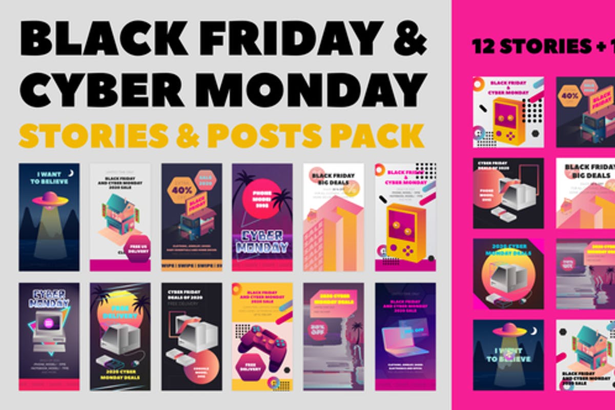 Black Friday and Cyber Monday Stories Pack Product Promo for Premiere Pro