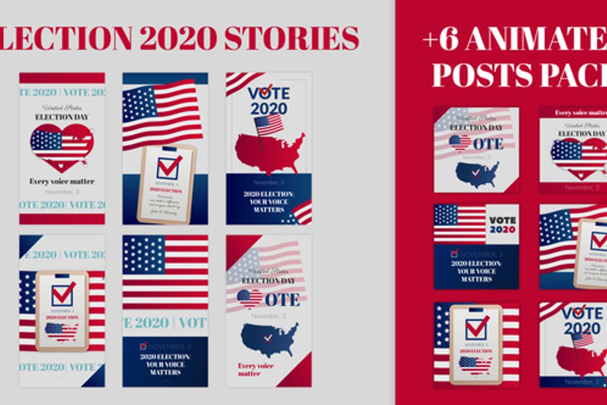 Election Stories and Posts Pack Product Promo for Premiere Pro